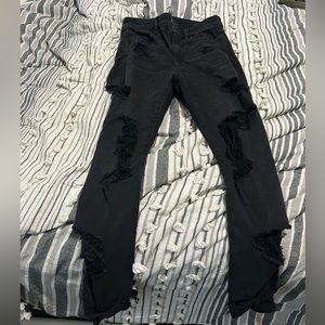 Black ripped stretchy jeans